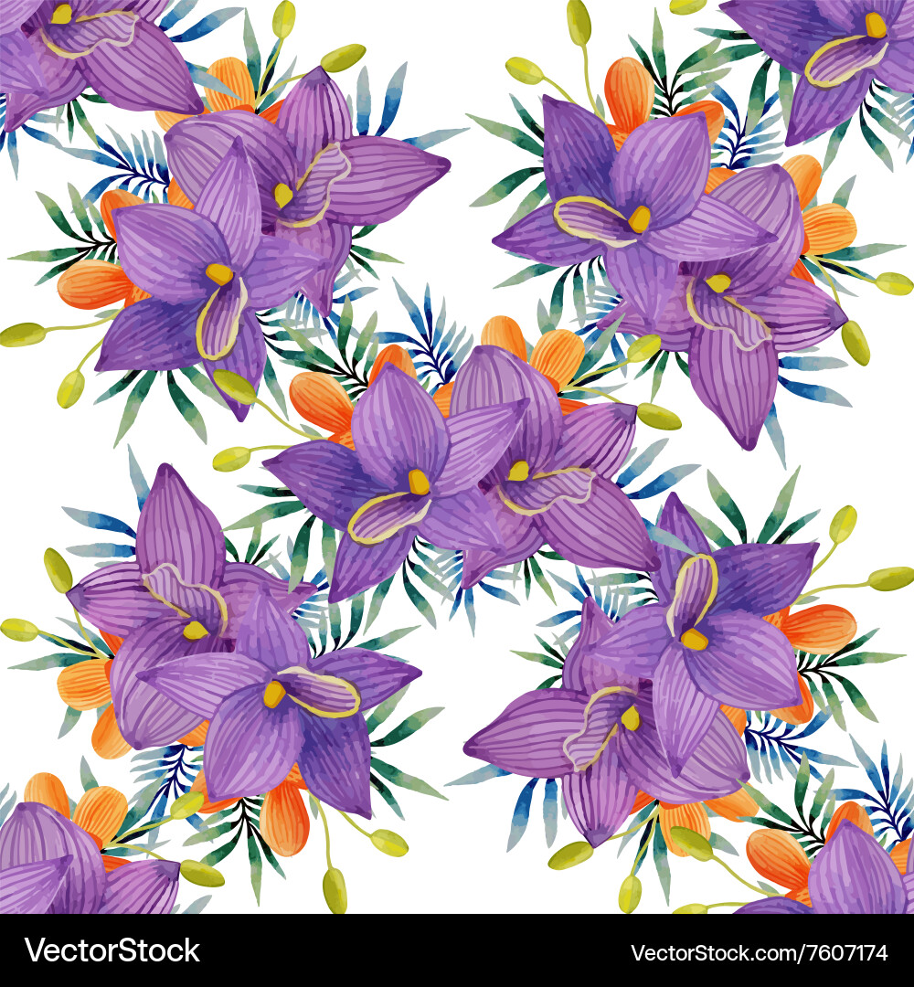 Watercolor Floral Pattern vector image