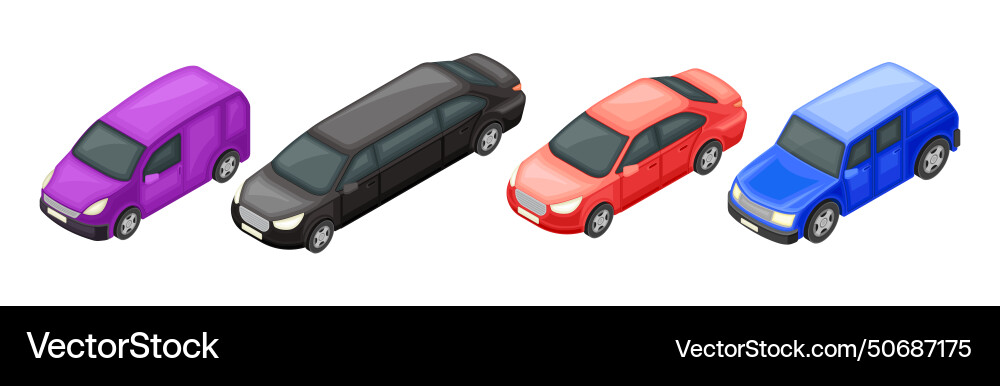 Car and city road traffic transport isometric Car and city road traffic transport isometric vector image