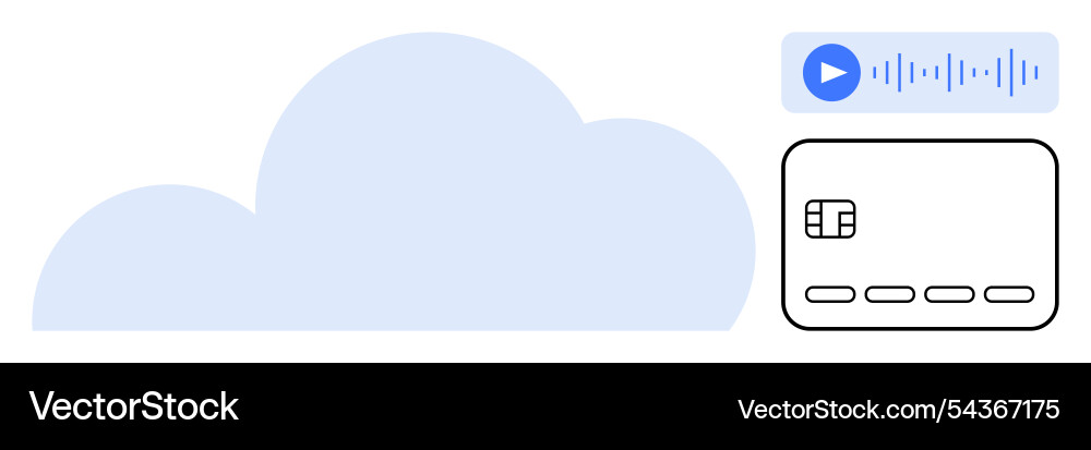Cloud computing and digital payment with audio Vector Image
