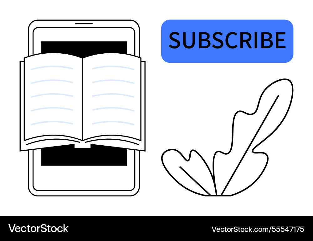 Digital reading and subscription concept with open vector image