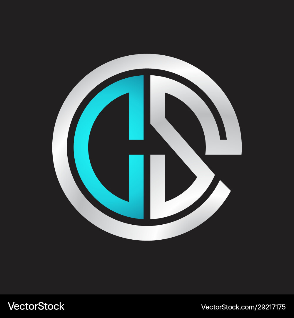 Ds initial logo linked circle monogram Vector Image