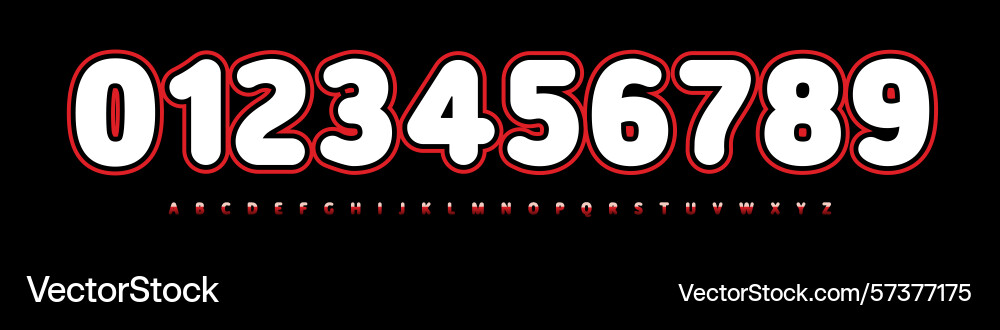 Font logo numbers numeric alphabet typography Font logo numbers numeric alphabet typography vector image