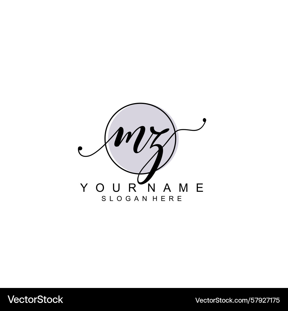 Handwriting logo concepts with initial mz Vector Image