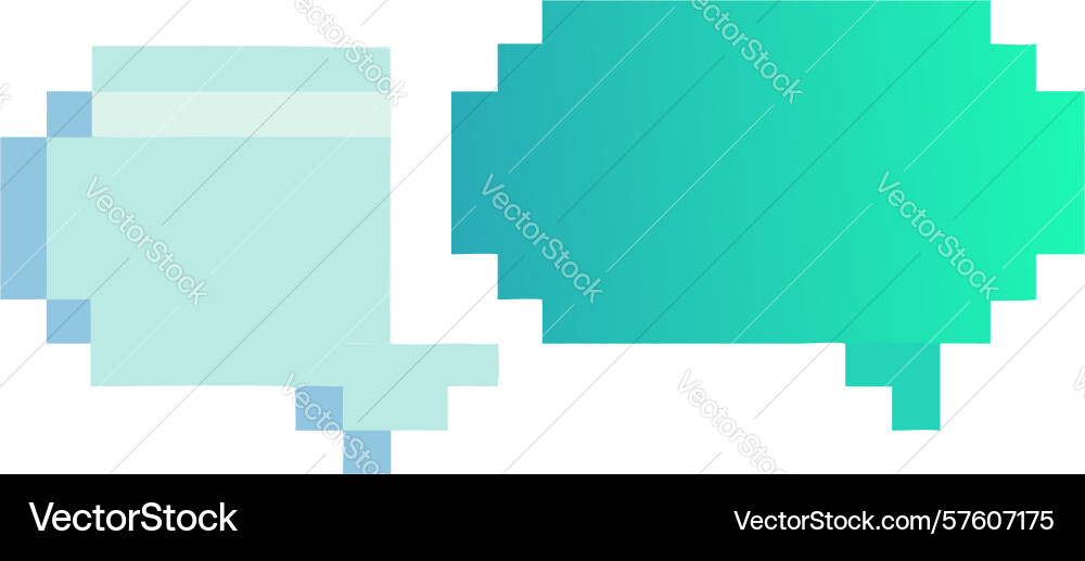 Overlapping pixelated chat bubbles dialogue vector image
