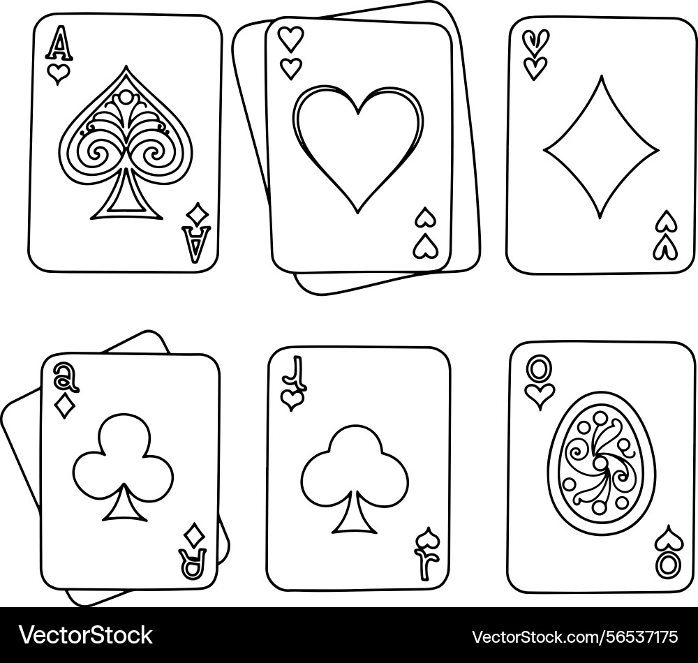 Playing card drawing tutorial learn to sketch Vector Image