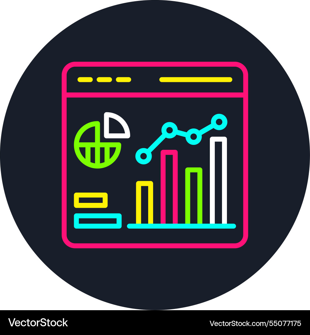 Predictive chart line multi color icon Vector Image
