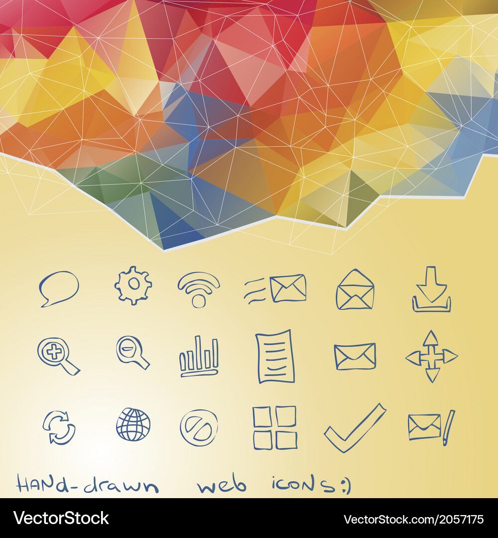 Triangle background hand-drawn web icon Vector Image