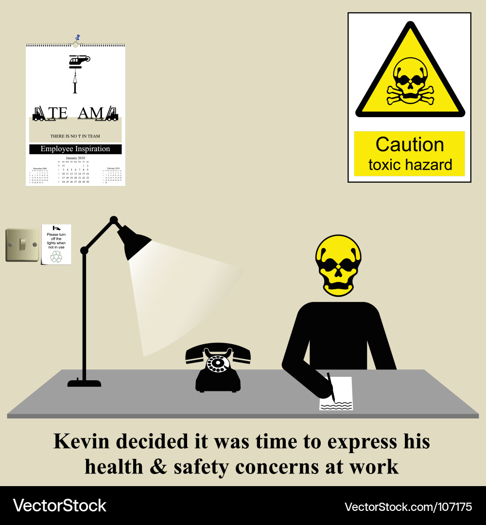 Warning: Workplace Hazard - Skeleton Vector Image