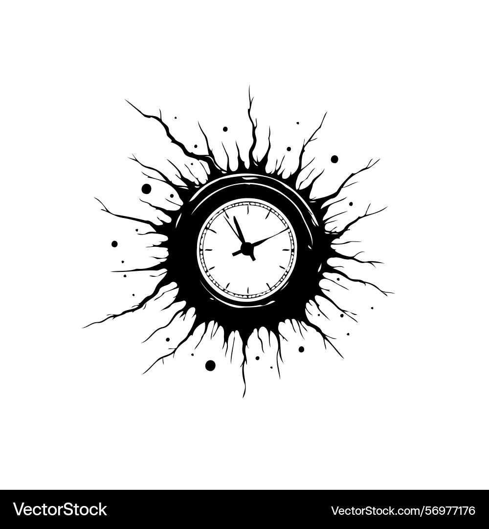 Abstract depiction of a clock surrounded Abstract depiction of a clock surrounded Vector Image