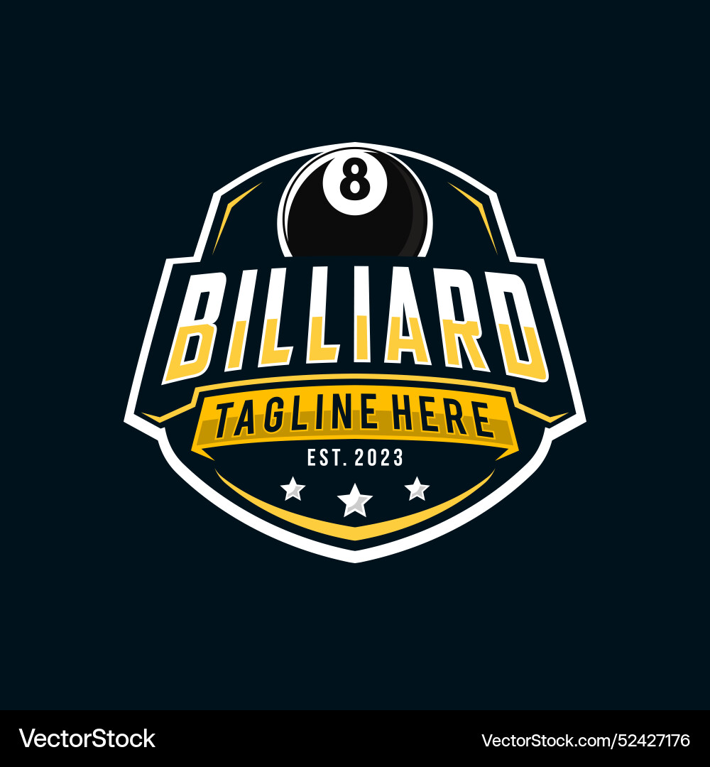 Billiard logo snooker sport design template Vector Image