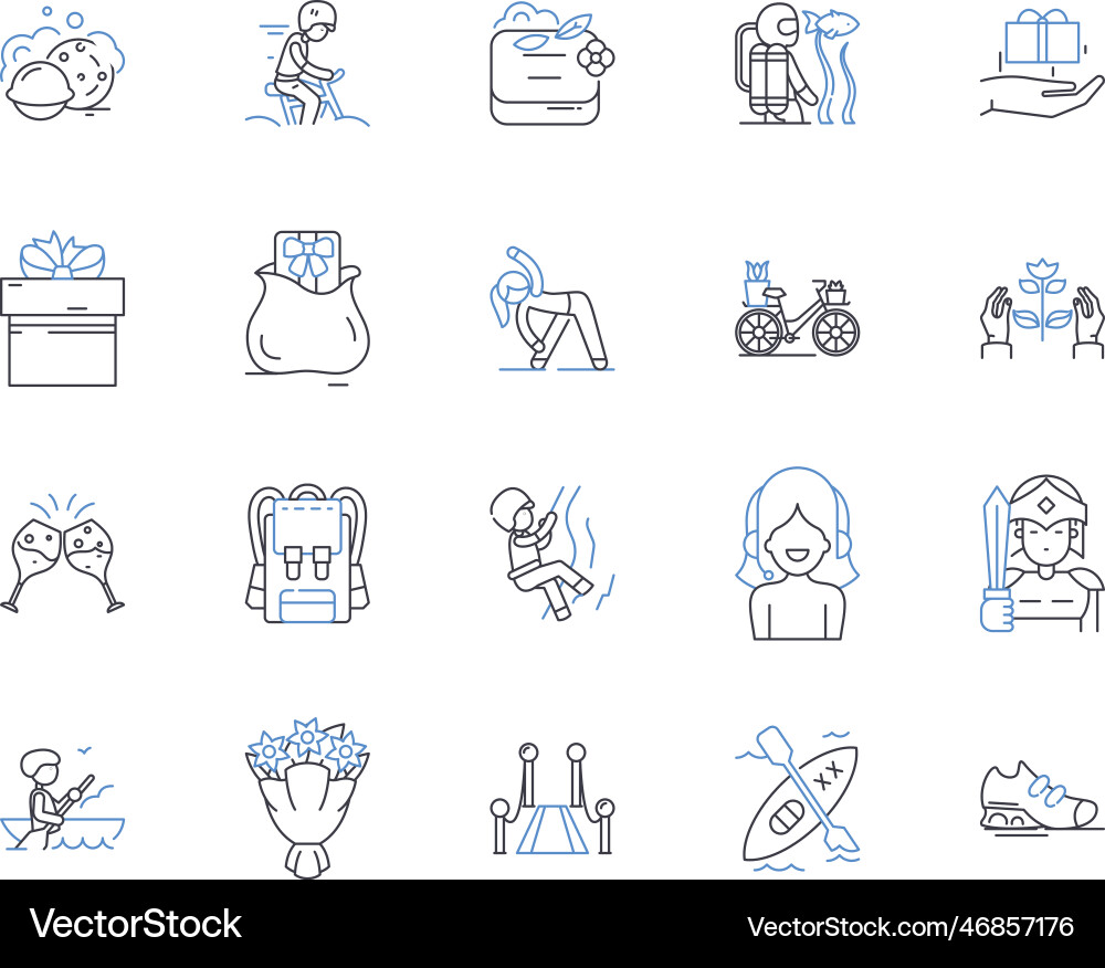 Building line icons collection architecture Vector Image