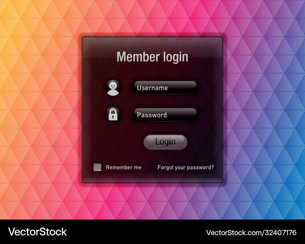 Easy customizable member login website element Easy customizable member login website element vector image