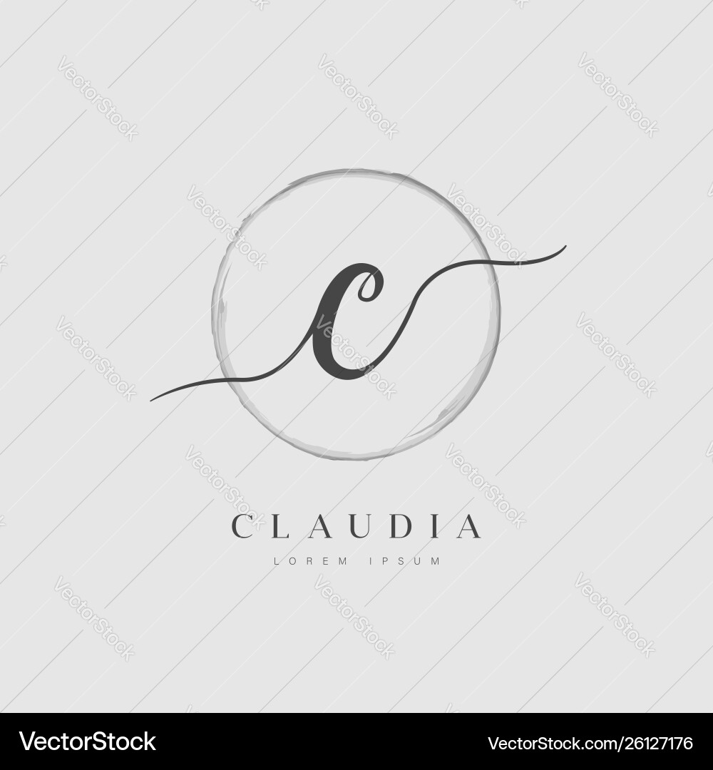 Elegant initial letter type c logo vector image