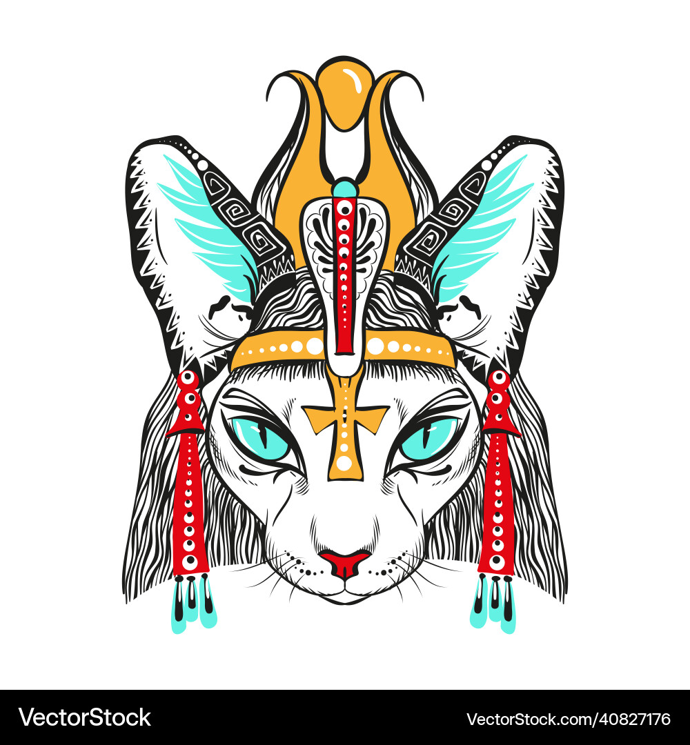 Magic sphynx head ägypt pharaoh style Magic sphynx head ägypt pharaoh style vektorbild