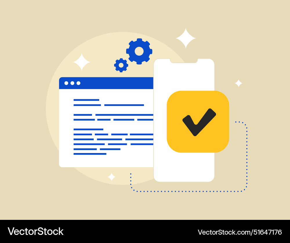 Mobile App Testing & QA vector image