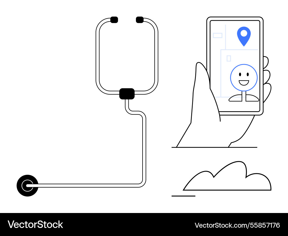 Navigation app with location marker and electric Vector Image