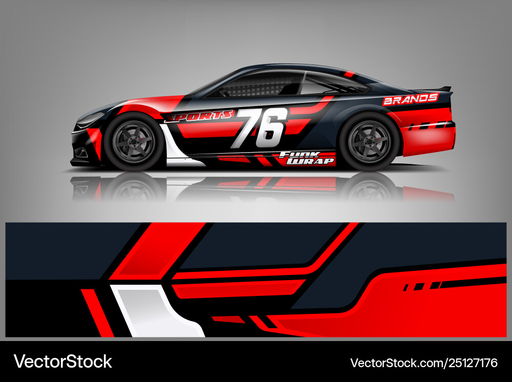 Racing Stripe Car Wrap Vector Image