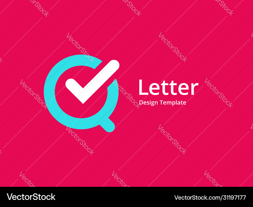 Buchstabe q mit Prüfzeichen-Logo-Icon Design Buchstabe q mit Prüfzeichen-Logo-Icon Design vektorbild
