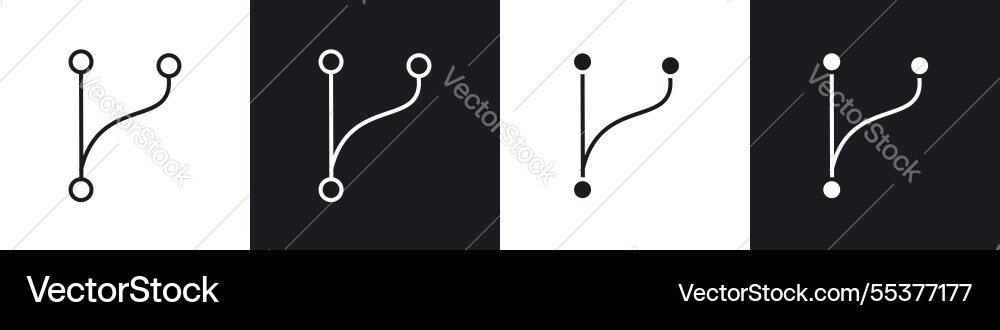 Code branch icon set black and white colors Code branch icon set black and white colors vector image