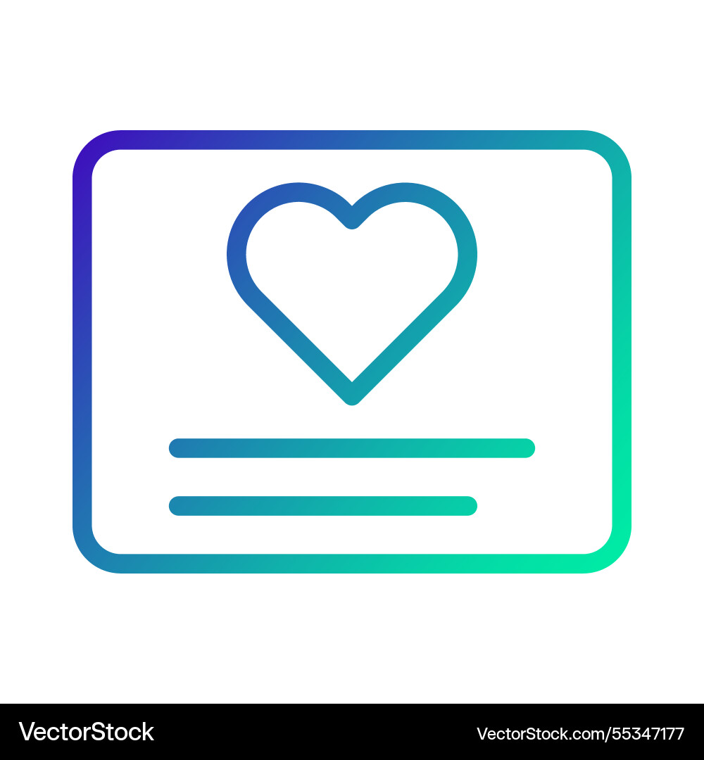Heart card message with gradient border design vector image