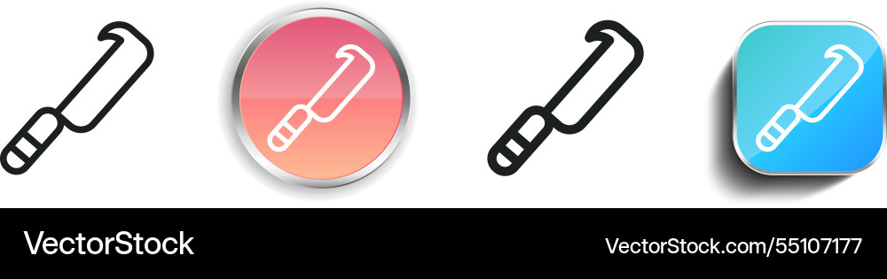 Knife icon thin linear regular and button style Knife icon thin linear regular and button style Vector Image