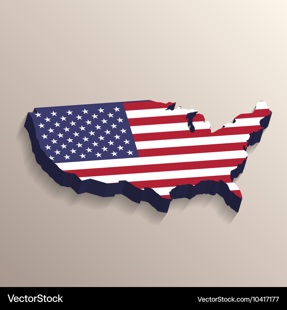 Usa map with united states flag Royalty Free Vector Image
