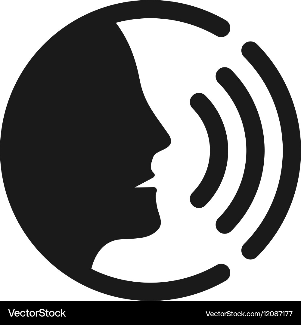Voice Command Icon - Sound Waves vector image