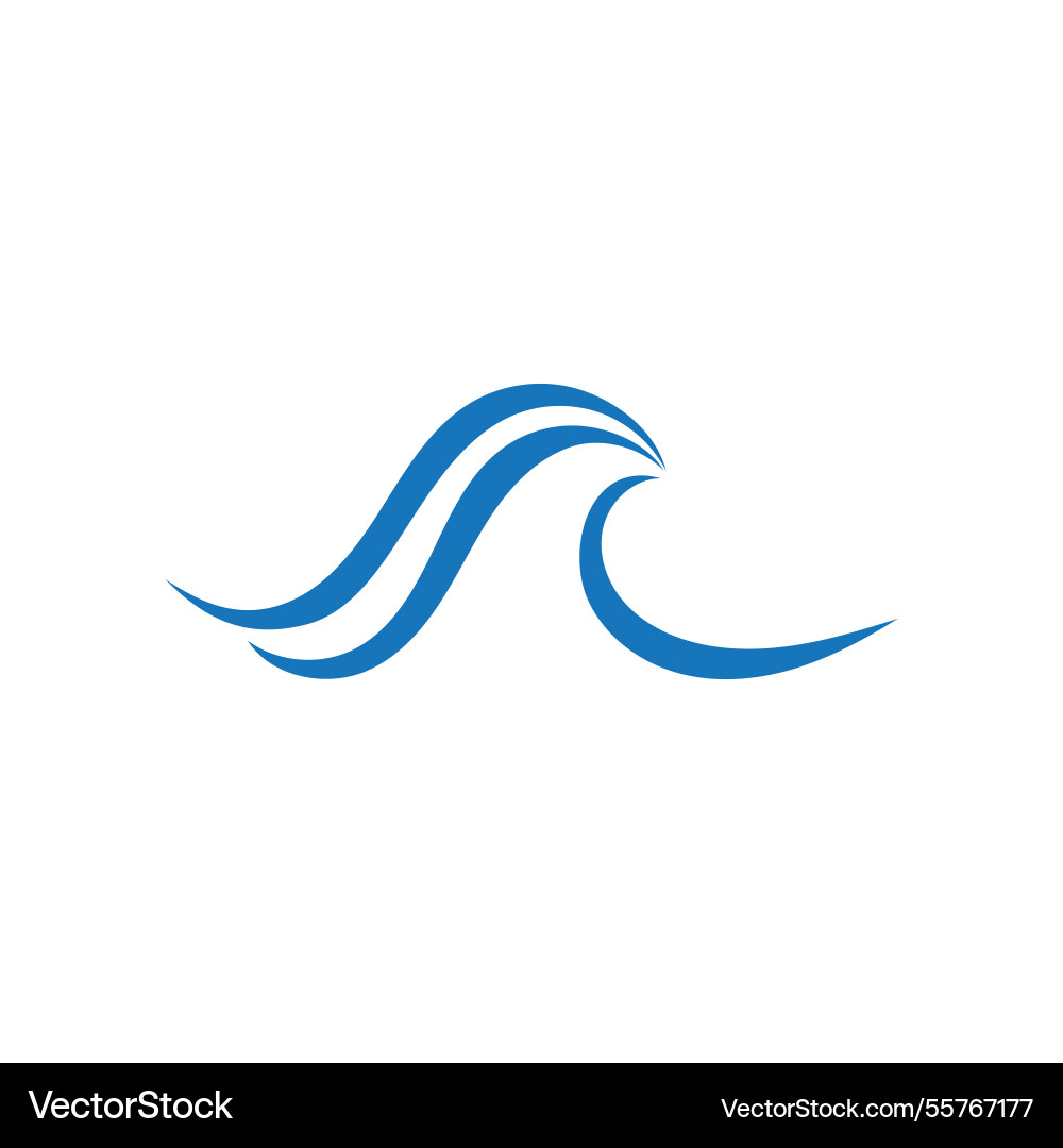 Water wave logo beach waves sea design Water wave logo beach waves sea design vector image