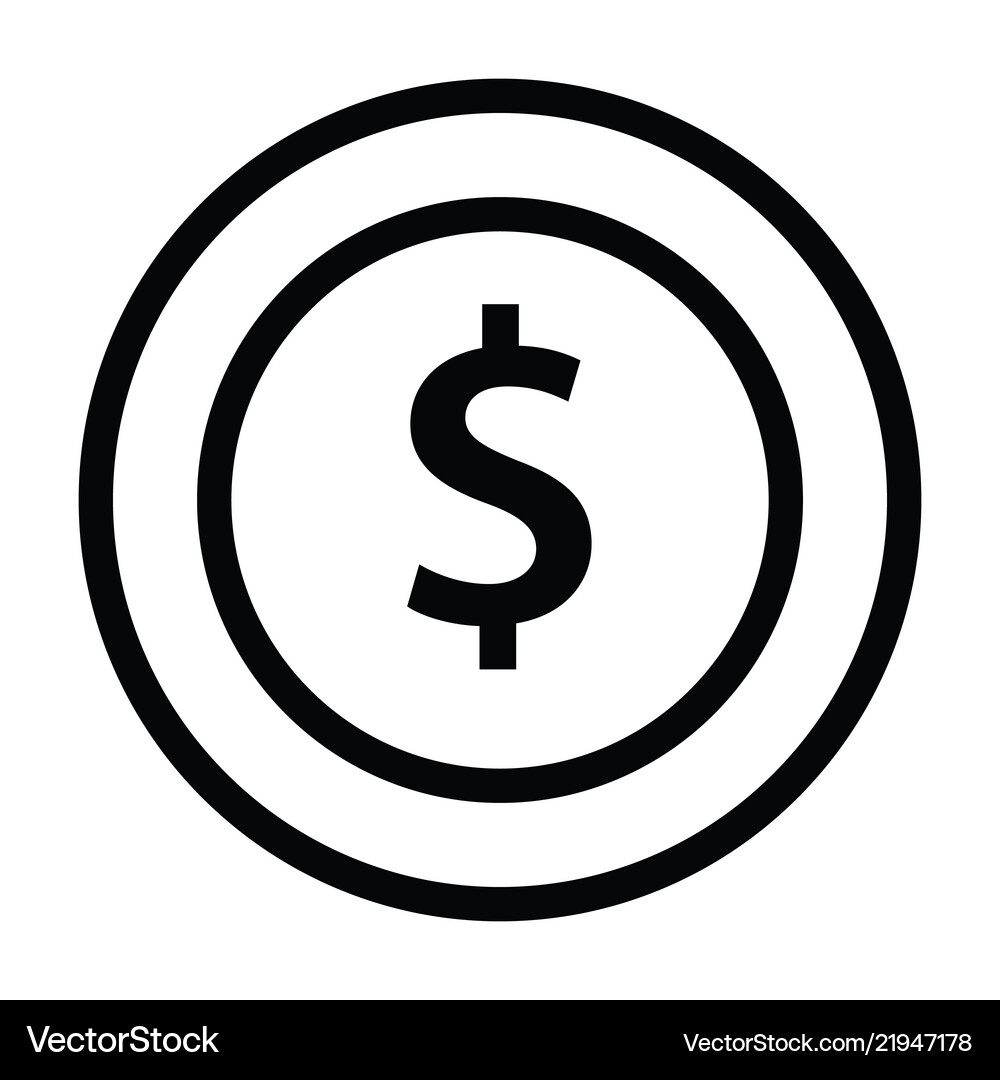 Coin Outline Icon - Money Symbol – Royalty-Free Vector | VectorStock