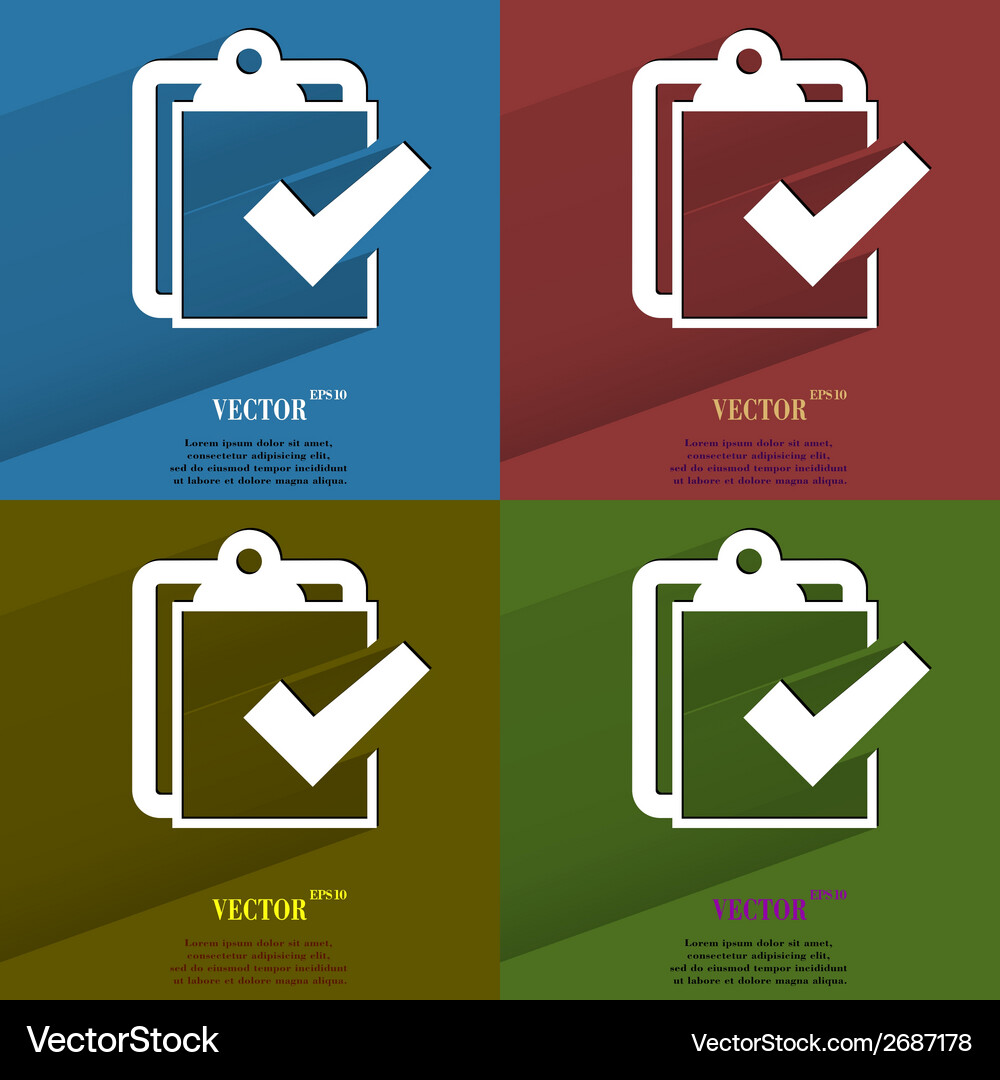 Color set notepad paper documents flat modern web Vector Image