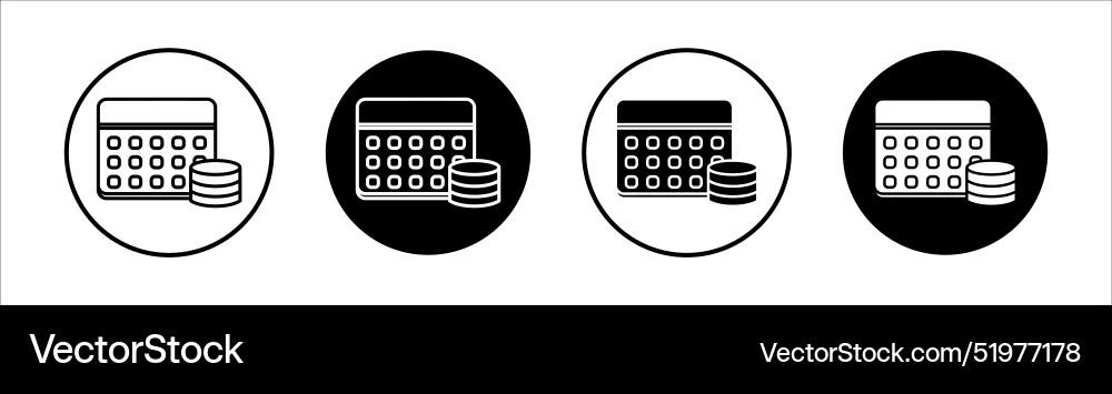 Data table flat line icon set thin vector image