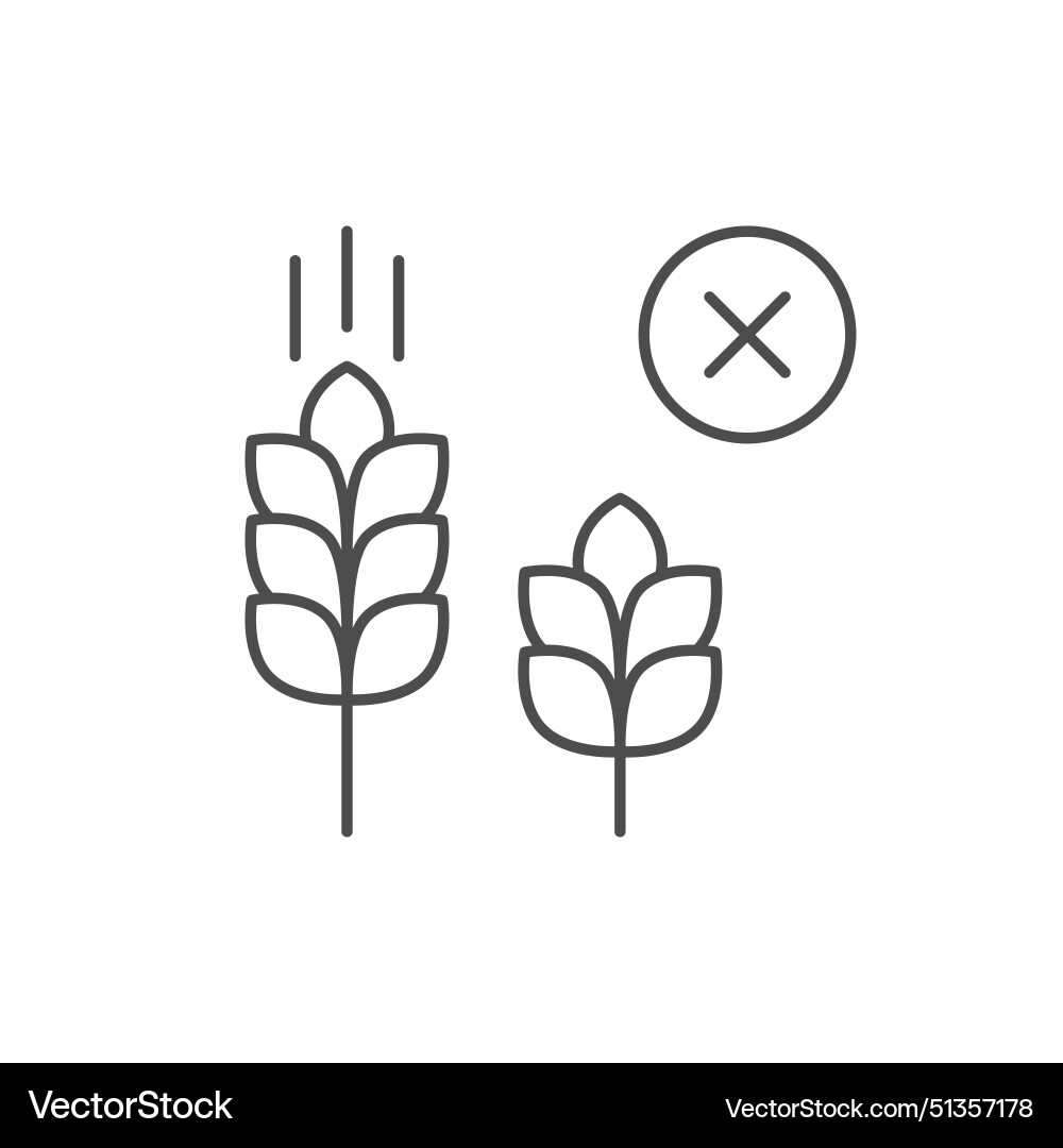 Gluten freie Linie Kontur Symbol Gluten freie Linie Kontur Symbol Vektorbild