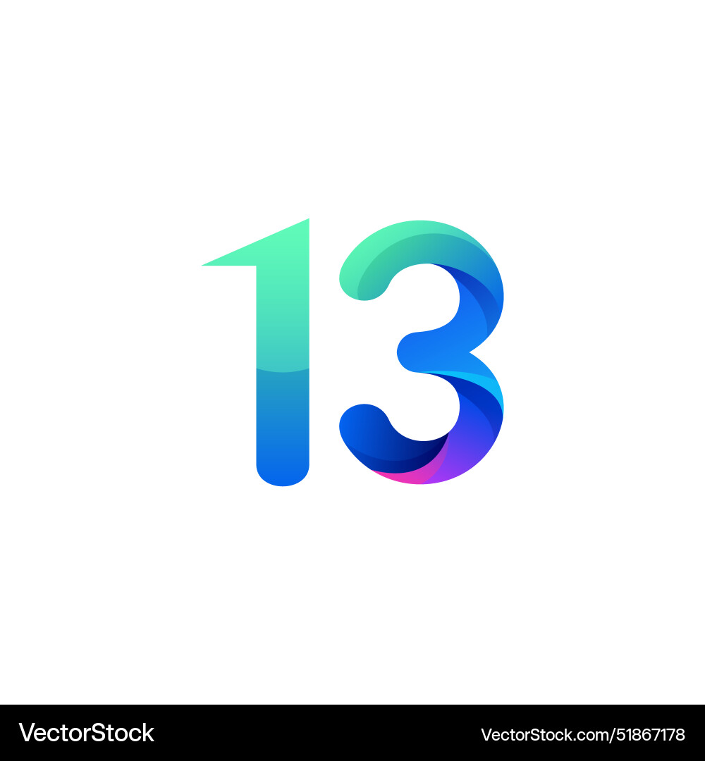 Gradient number logo design vector image