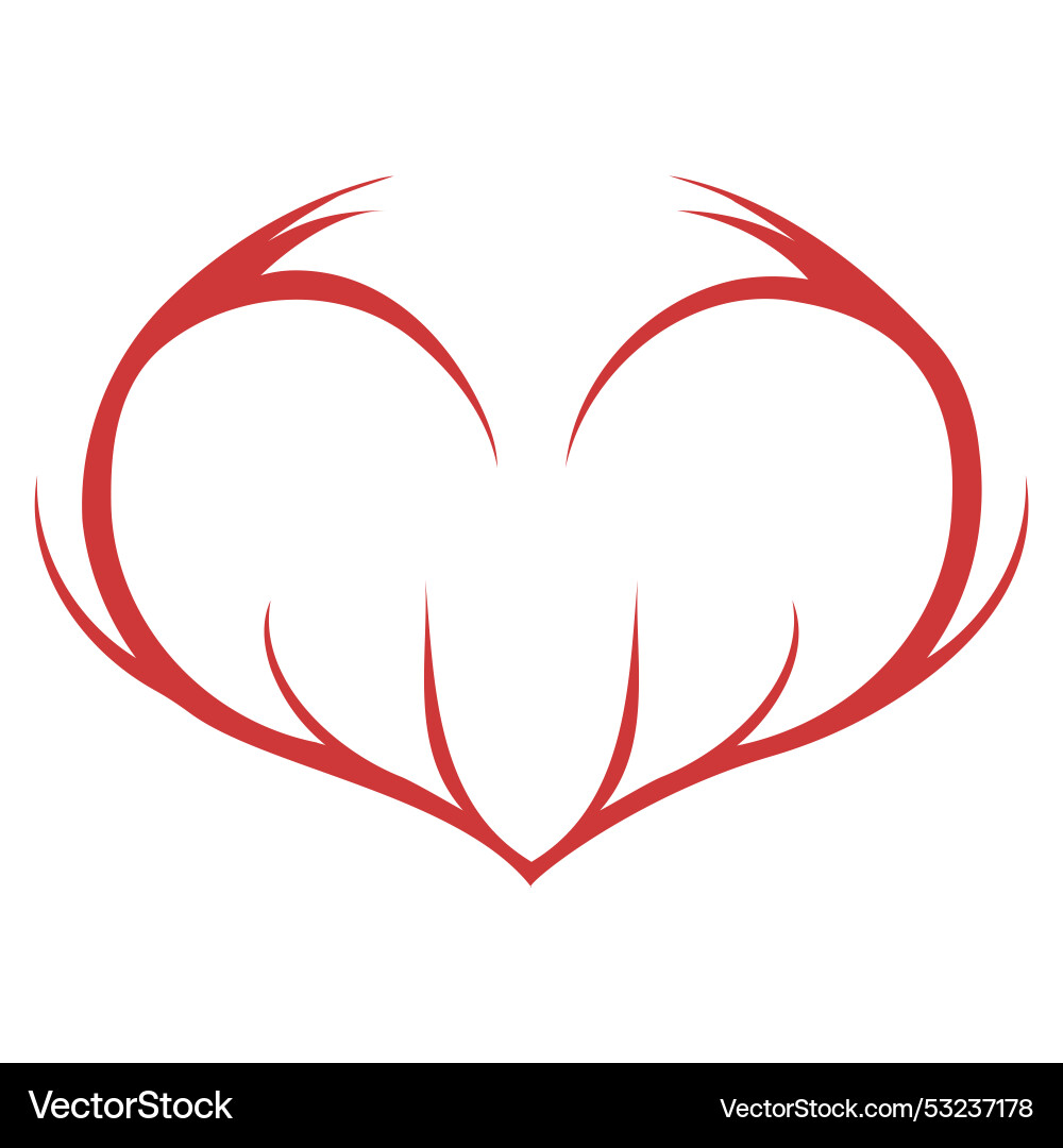 Heart shape made of curved lines one color Vector Image