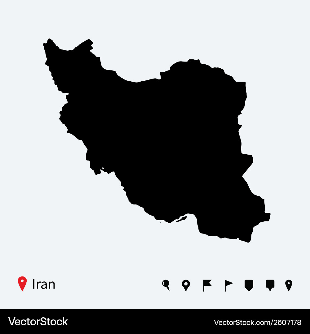 Iran Map with Navigation Pins vector image