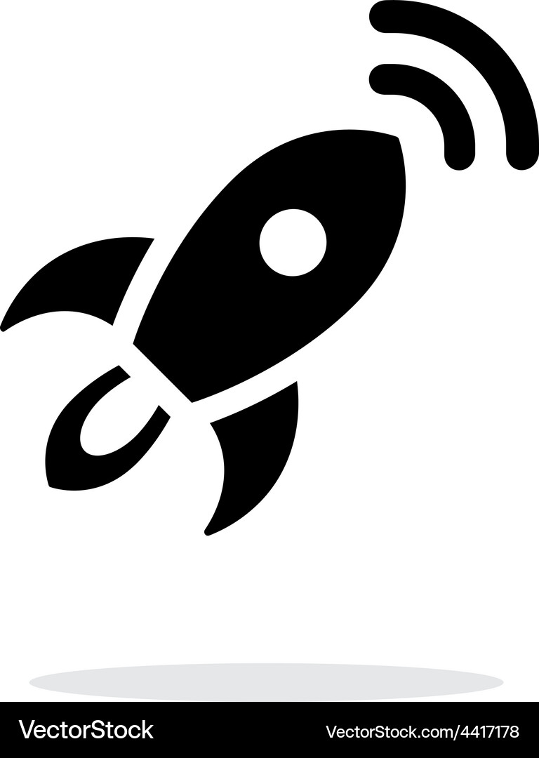 Rocket with radar simple icon on white background Vector Image