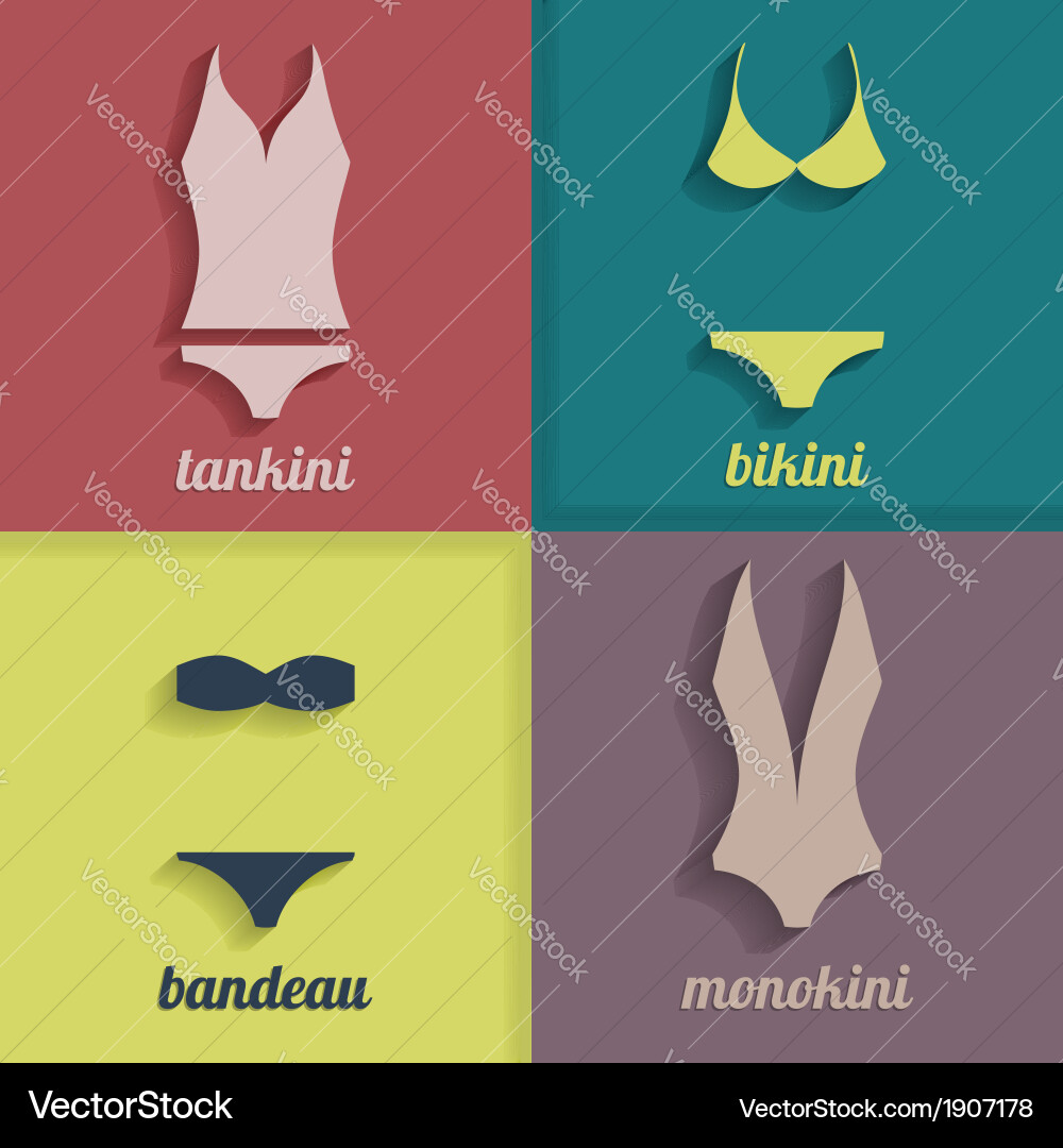 Swimsuit collection Royalty Free Vector Image - VectorStock