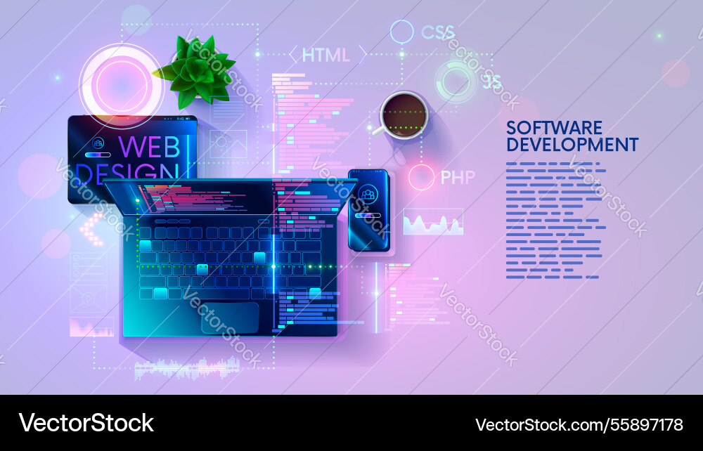 Web-Entwicklung Codierung und Programmierung responsive Web-Entwicklung Codierung und Programmierung responsive Vektorbild