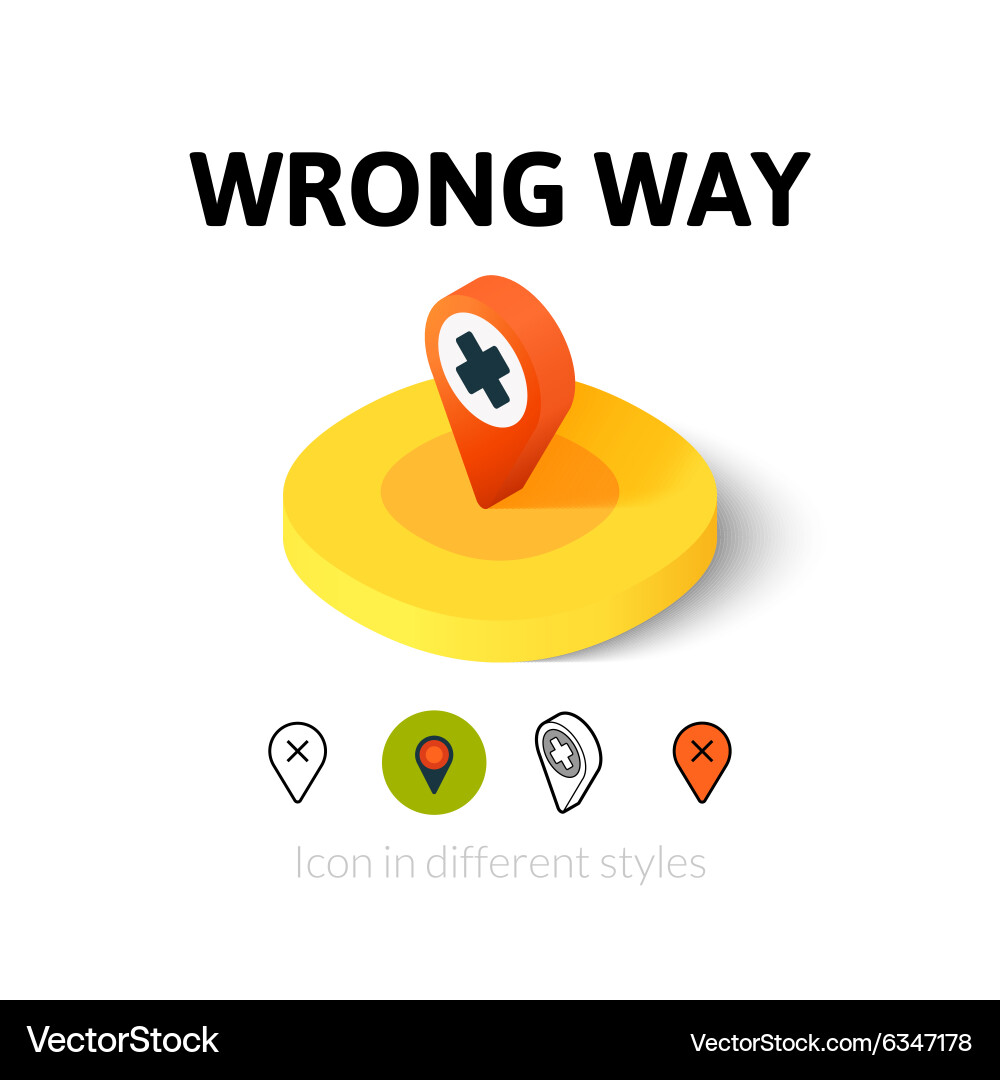 Wrong way icon in different style vector image
