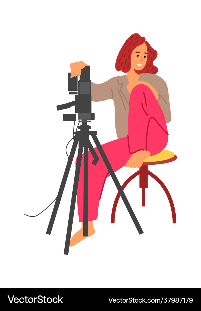 Cartoon Photographer Woman vector image