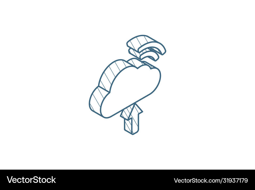 Cloud upload computer technology isometric icon Cloud upload computer technology isometric icon vector image