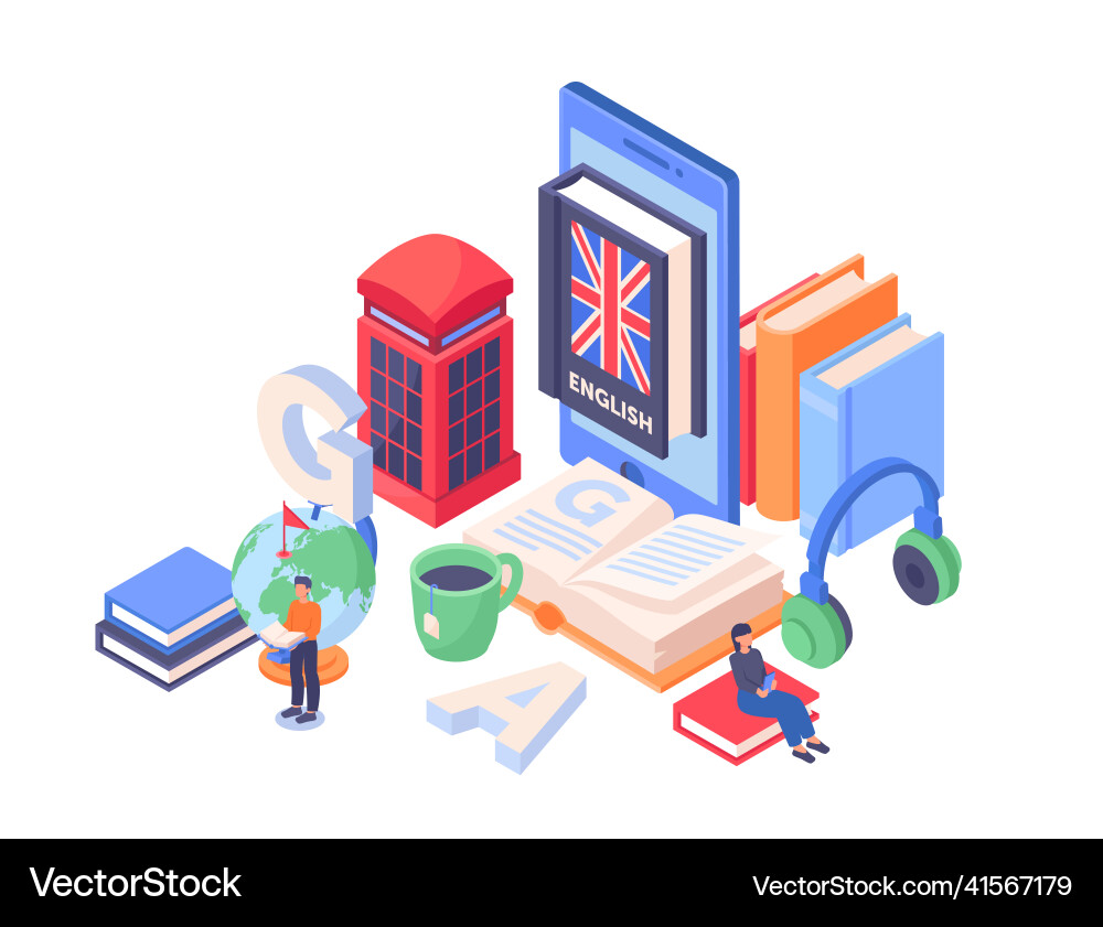 Concept of learning english vector image