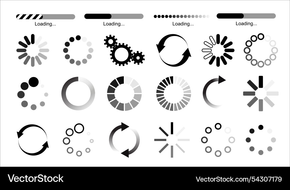Load icon loading circle website buffer loader Load icon loading circle website buffer loader Vector Image