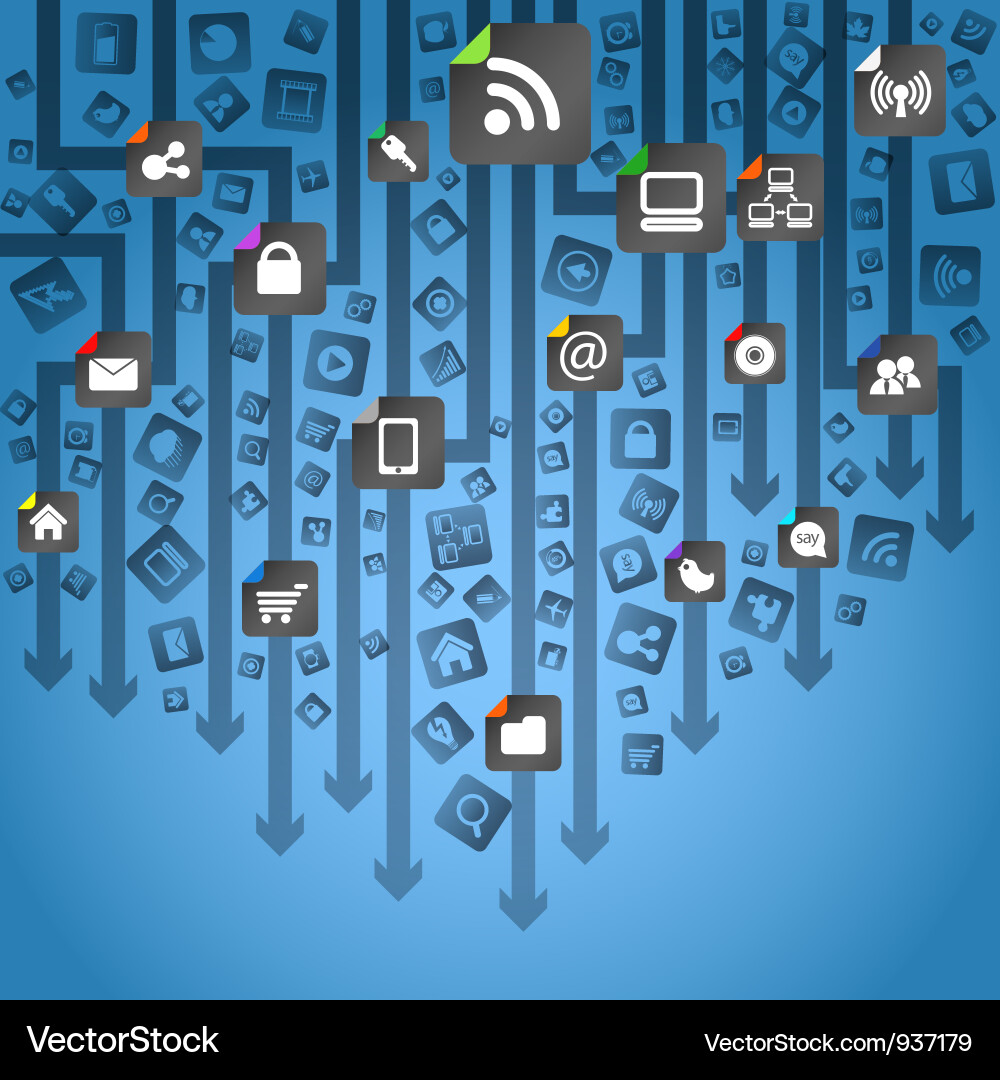 Modern App Icons - Arrow Network vector image