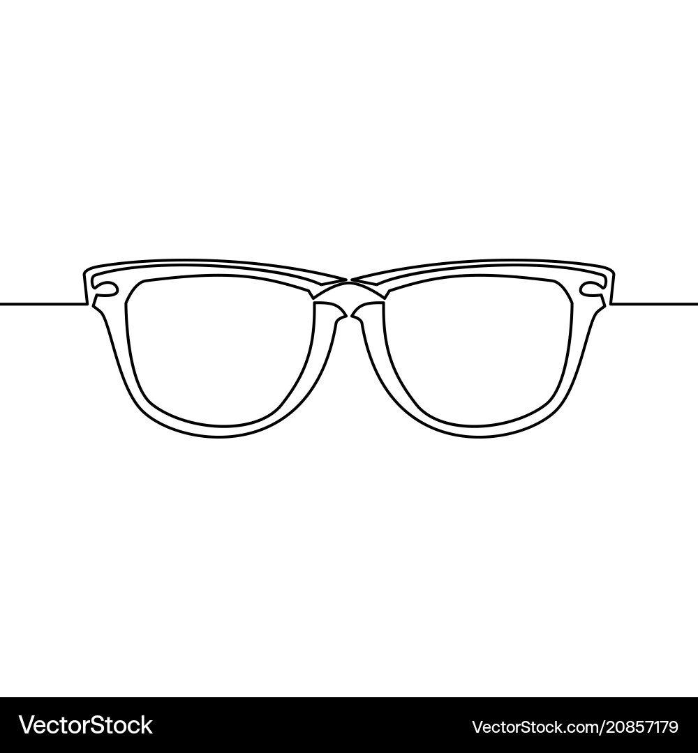 One line drawing of isolated eye glasses vector image