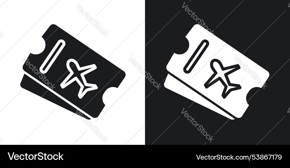 Plane ticket icon set Royalty Free Vector Image