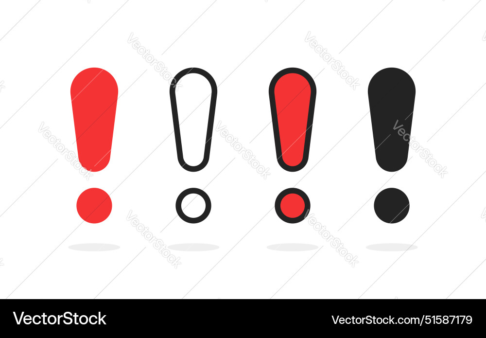 Set of four different exclamation point icon Set of four different exclamation point icon vector image