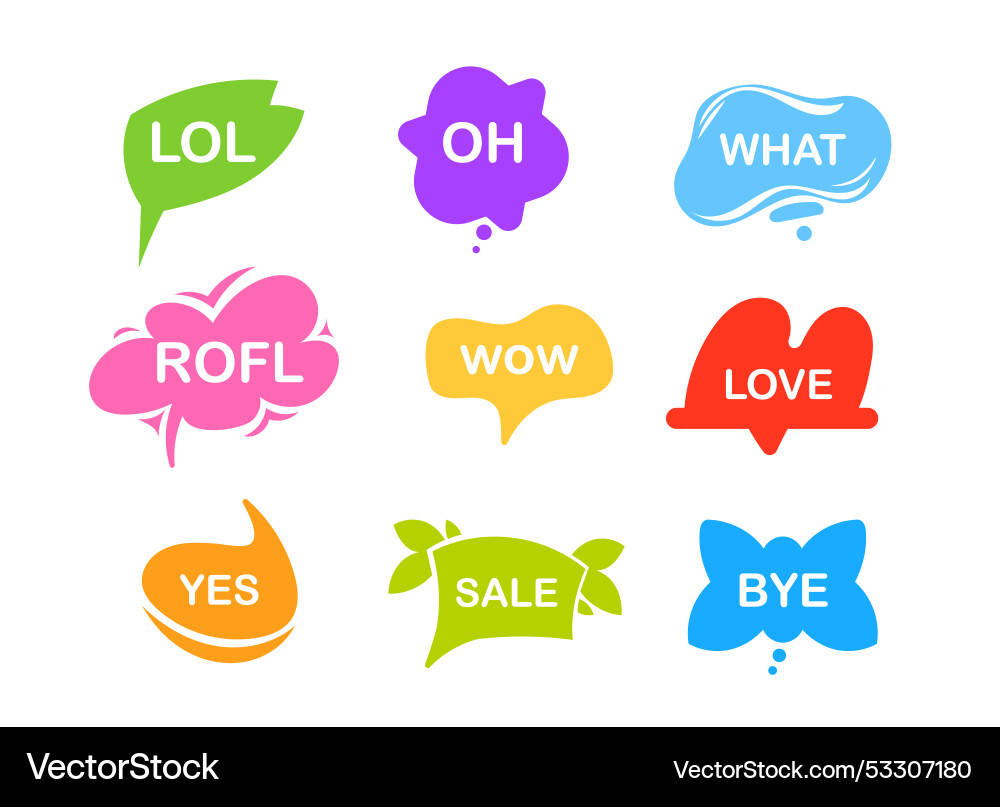 A set of colorful conversation clouds Vector Image