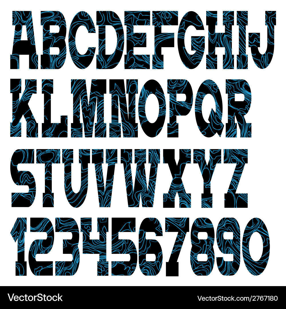 Elegant Swirl Font with Abstract Pattern vector image