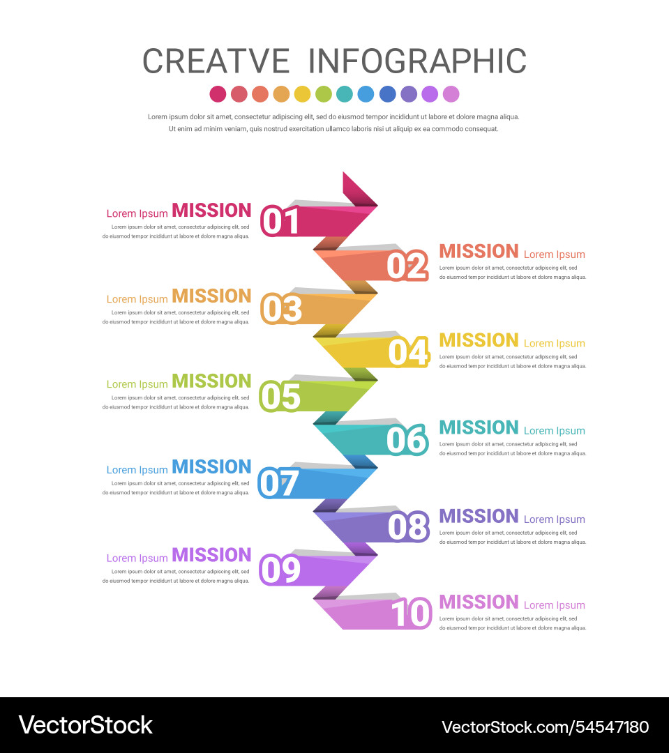 Infographic design template with numbers 10 Vector Image